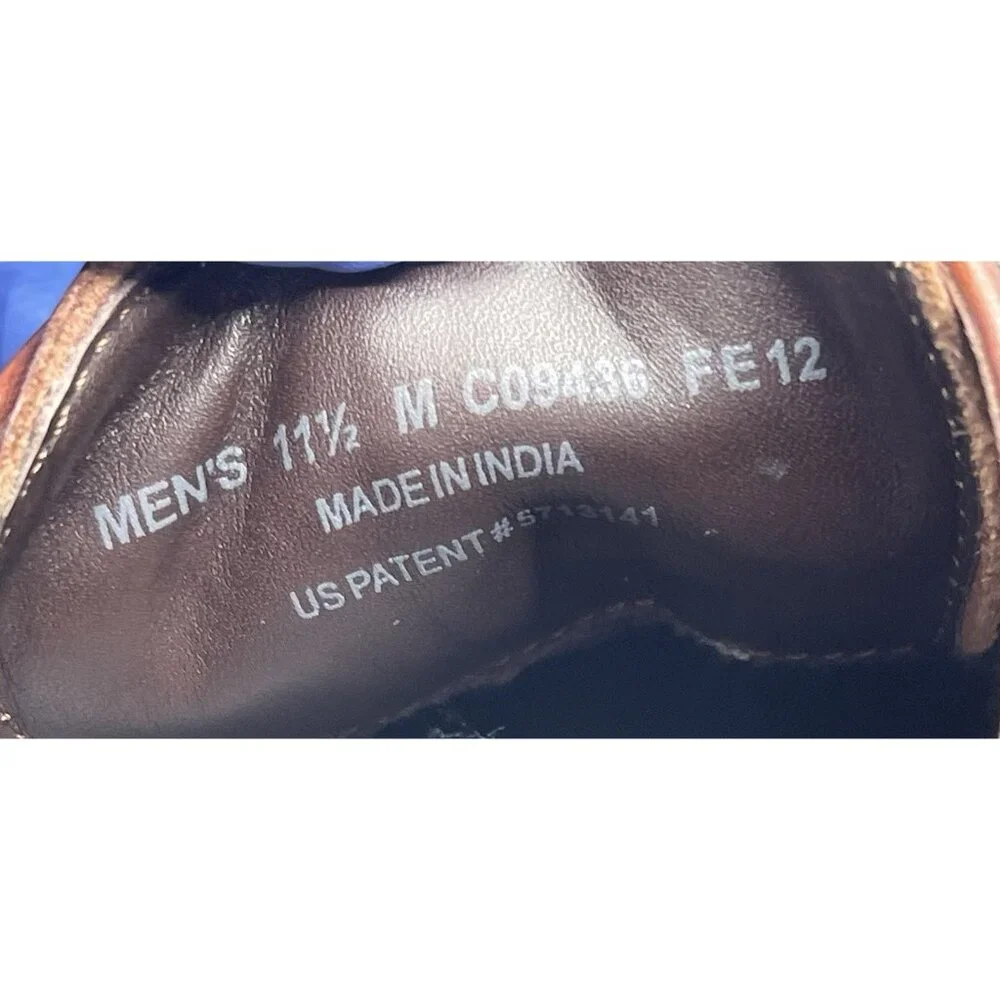COLE HAAN Mens Casual Dress Shoes Fine Brown Leather Lace Up Oxfords Size 11 1/2